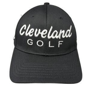 Cleveland Golf Baseball Cap Black L Structured A-Flex Curved Brim Logo Hat